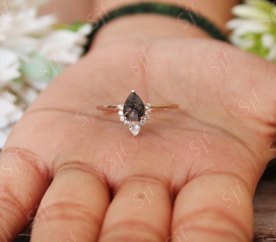 SHELOVES ブラックメッキ カップル レディース パープル ウェディングリングセット 彼と彼女 メンズ タングステン 結婚指輪 石 キュービックジルコニア アレキサンドライトペアリングセット：ブラックゴールドリーフの結婚