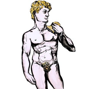 David Michelangelo Canvas Print Renaissance Reproduction Elegant Classical Art Custom Wall Decor Dolce&Gabbana Details