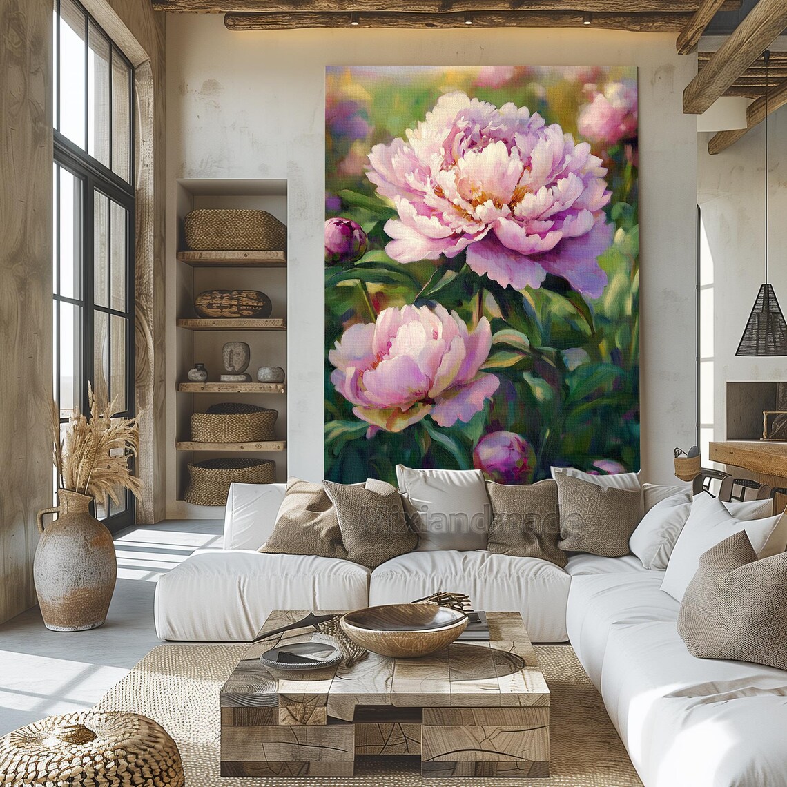 Print CANVAS Stretched Canvas, PG 01 Peonies Vibrant Pink Peony Print ...