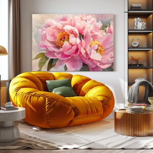 Print CANVAS With Framed, Pink Peony Print, Peony Wall Art Print ...