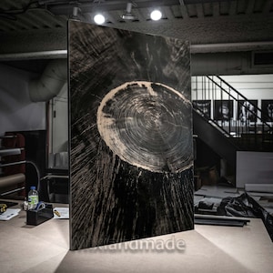 Impression sur toile Toile tendue, TND (4) anneaux d&#39;arbre en bois, oeuvre d&#39;art murale en bois de qualité supérieure cèdre rouge de l&#39;Ouest, impression d&#39;anneau d&#39;arbre,