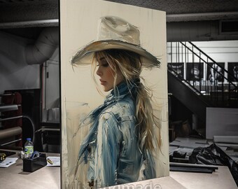 Digital Download, Cowgirl riding horse DG03 Wall Art, Cowboy Art, Canvas Wall Art, Farmhouse Wall Decor, Horse Print,
