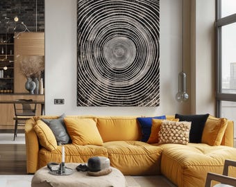 Canvas Print Stretched canvas , TND (7) wood tree rings print, Nordic Premium wood cut wall art Western Red Cedar, Tree Ring Print Wall Art