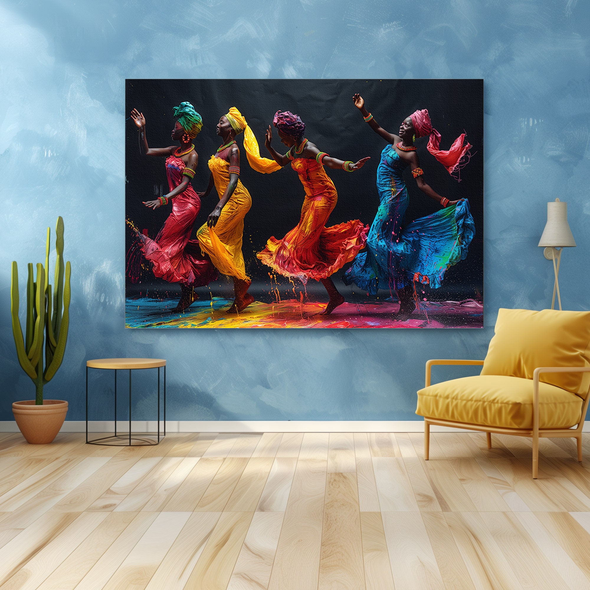 Print CANVAS Stretched Canvas, OAF40 African Womans Dance,the
