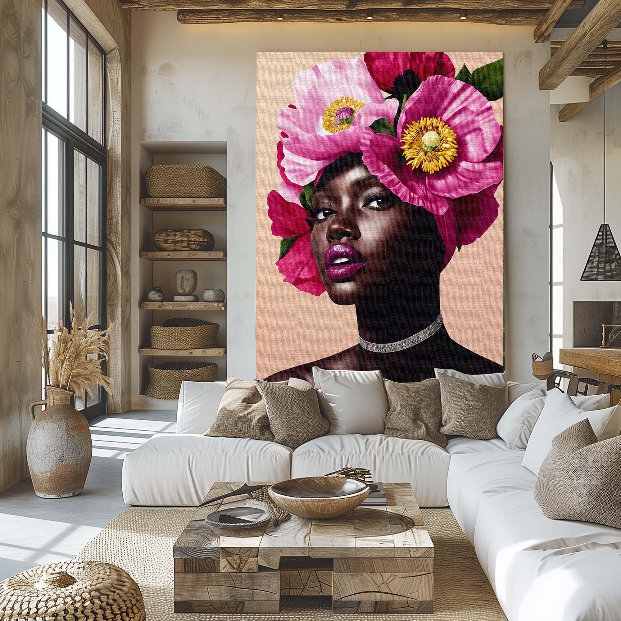 Quadro Su Tela Artery8 Sandys Loves Shadow | Stampa D'arte Ragazza E Fiore | 81x61 Cm