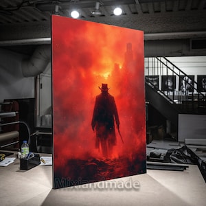 Print Stretched canvas, Cowboy in red sunset 2 Art Print Western Wall Art, Cowboy Art, Canvas Wall Art, Farmhouse Wall Decor, Horse Print,