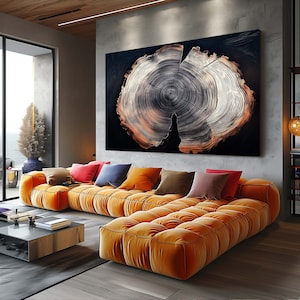 Canvas Print Stretched canvas , TRN (5) 210 year old juniper tree rings print, Premium wood cut wall art treering