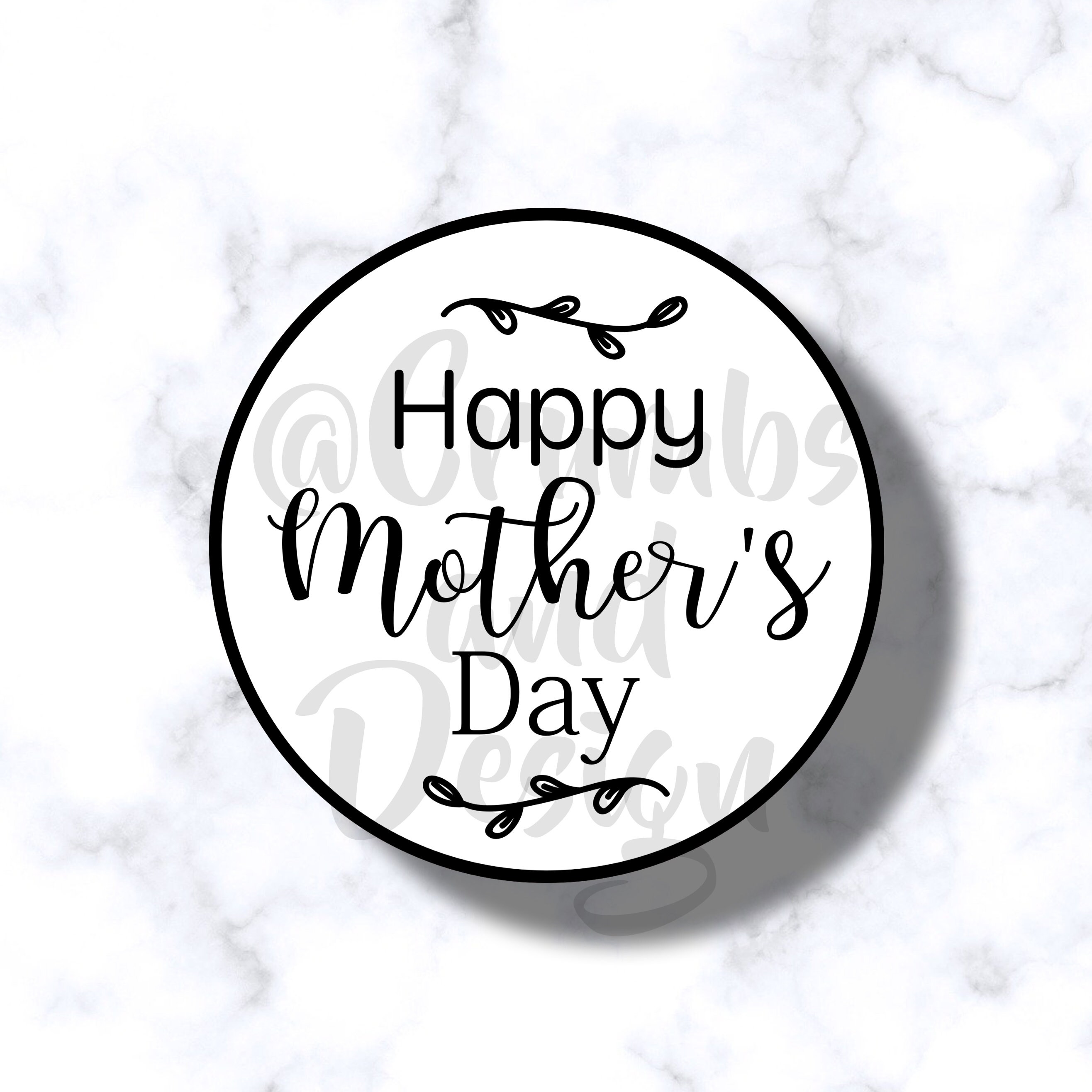 Printable Mothers Day Tag Happy Mother's Day Black and | Etsy