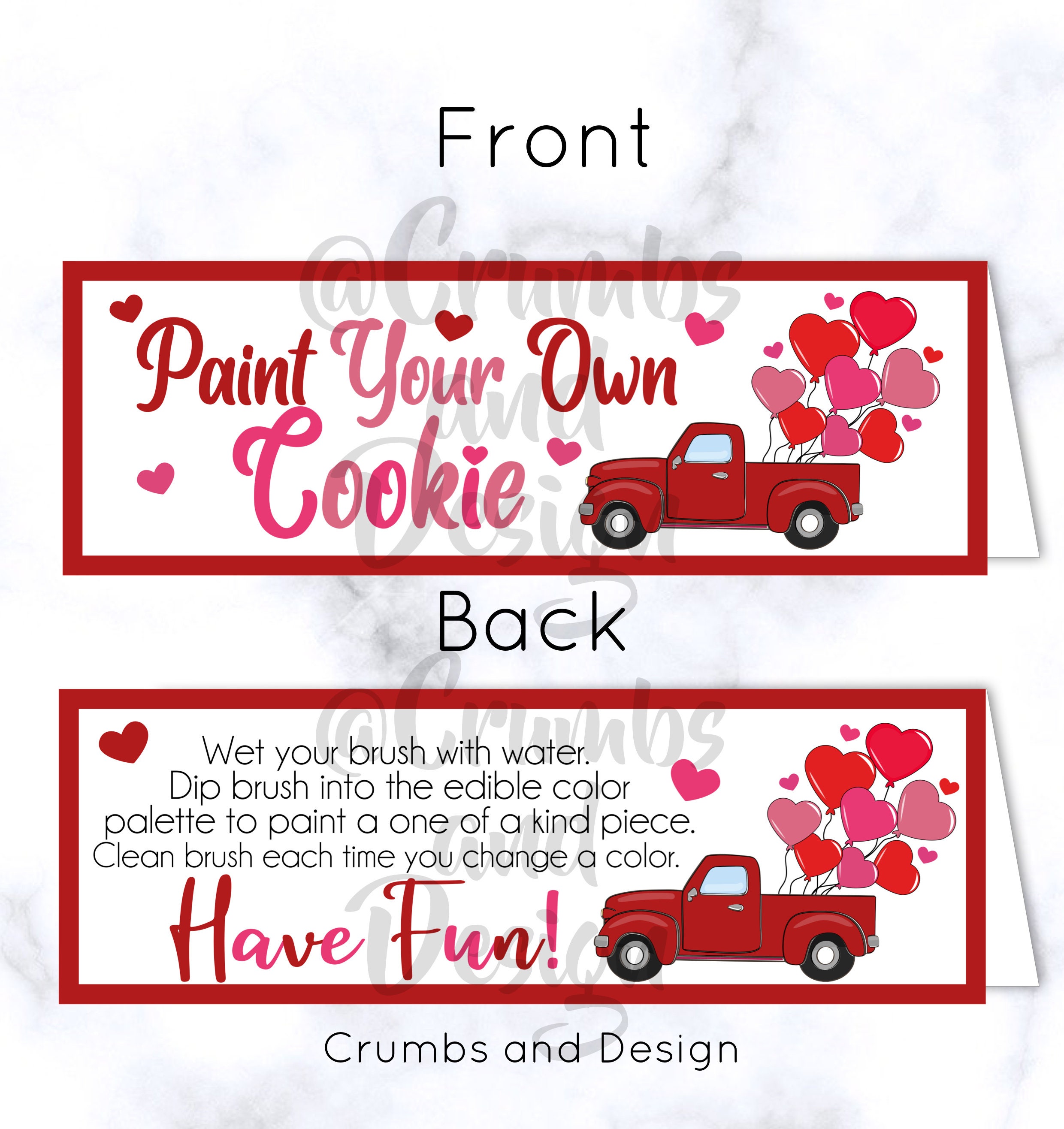 Printable Paint Your Own Cookie Bag Topper Cookie Bag Topper Etsy