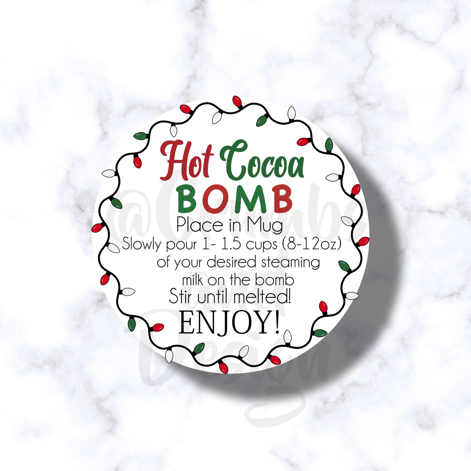 Printable Christmas Hot Cocoa Bomb Tag With Instructions - Etsy