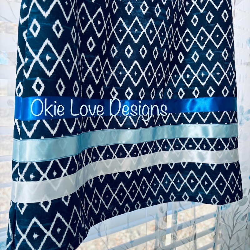 Handmade Riders Blue w/ Lt Blue Top Ribbon Skirt main image 1
