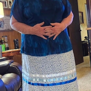 Ribbon Skirt w/ pockets - you choose fabric & 3 ribbon colors