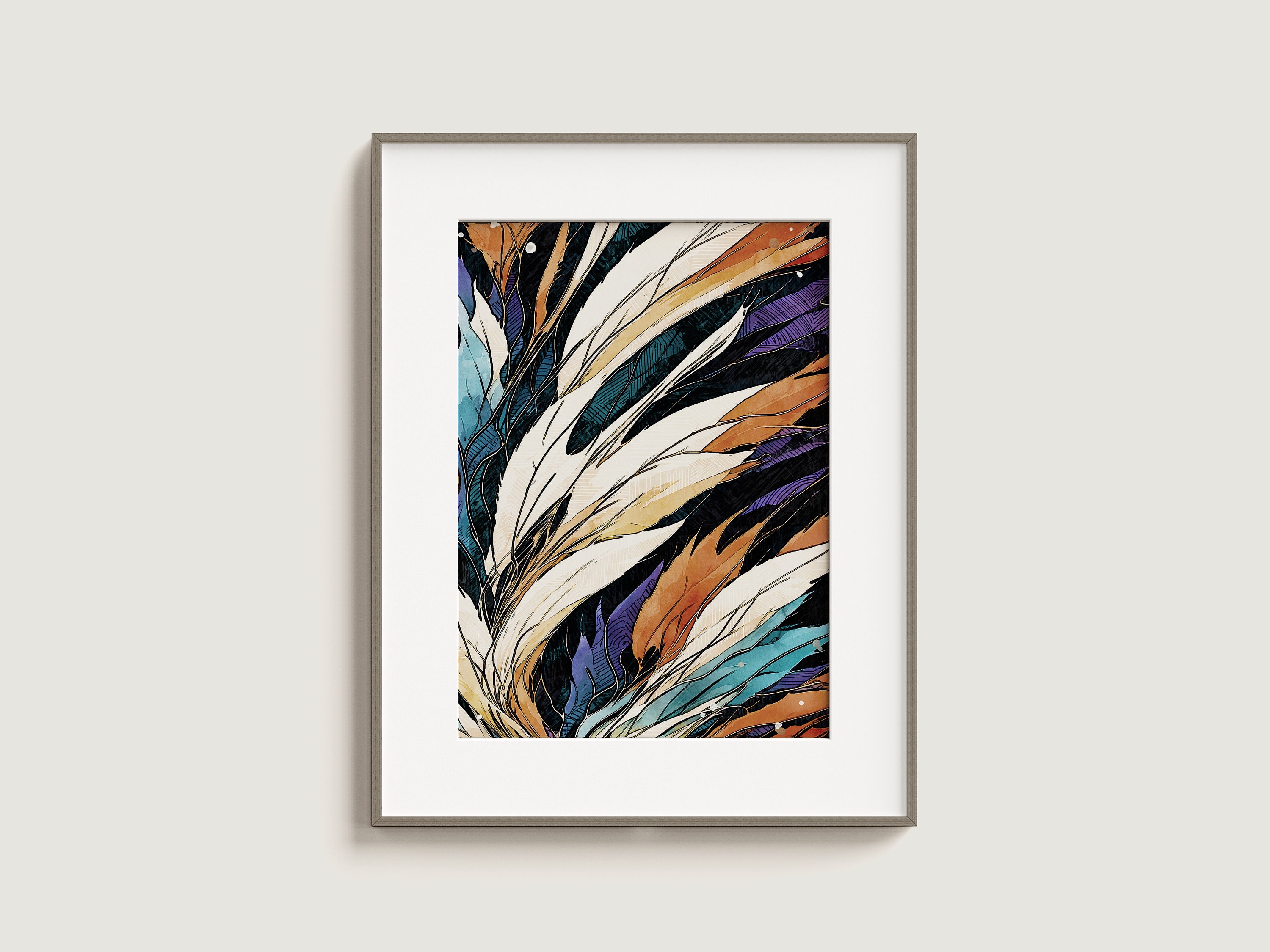Abstract Nature Illustration Printable Poster Neutral Wall - Etsy