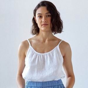 Linen cami top TAPURA, women's linen camisole, linen tank top