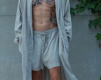 Men's Linen Lounge Shorts KHAYA, Linen Boxer Shorts, Linen Underwear, Linen Sleep Shorts