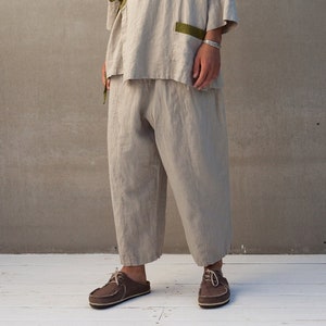 Pantalon en lin naturel non teint pour homme COCOS
