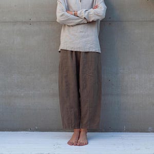 Women’s Linen Pants COCOS, Natural 100% Linen Unisex Pants, Wide Leg Pants