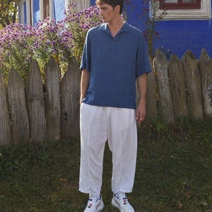 Mens Linen Pants COCOS / Loose Drawstring Pants