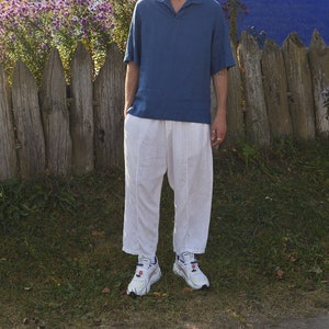 Linen baggy pants COCOS, japanese style pants, harrem pants, mens linen pants, linen style for men image 1