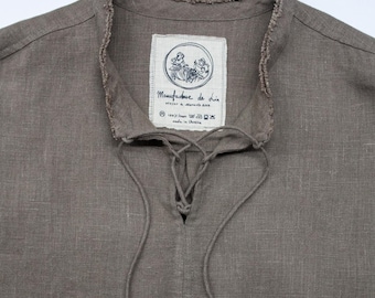 Men&#39;s Linen Shirt COLLOMIA. Medieval Charm - Contemporary Fit. 100% Natural Linen