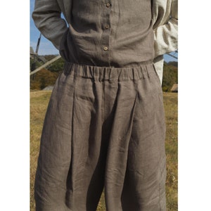 Pantalones de lino plisados para hombre BONSAI, pantalones holgados, pantalones harén, pantalones oversize para hombre