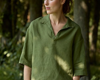 Women's Washed Linen Shirt YUCCA