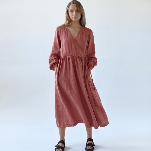 Linen Wrap Dress - Etsy