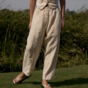 Pantalones de lino para mujer COCOS v2.0 - Lino lavado europeo