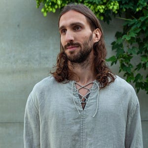 Medieval-Inspired Men’s Linen Shirt TARASA – Timeless Style for the Modern Man