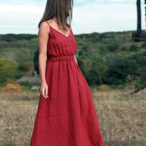 Red Linen Sundress
