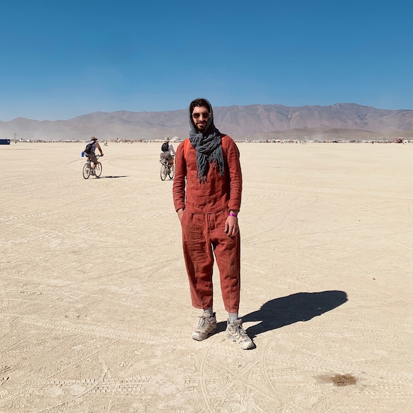 Burning Man Linen Outfit, Linen Pants and Shirt Set