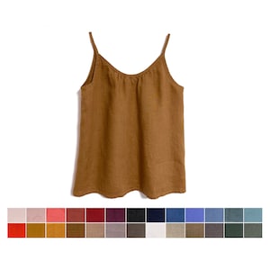Women&#39;s Linen Camisole TAPURA, Summer Top, Linen Tank Top