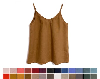 Women&#39;s Linen Camisole TAPURA, Summer Top, Linen Tank Top
