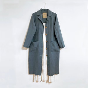 Women's Linen Coat VERBENA, Linen Duster Coat