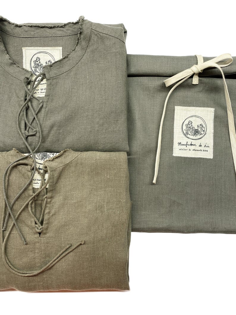 Men's Heavyweight Linen Shirt COLLOMIA. Medieval Inspired Tunicshirt