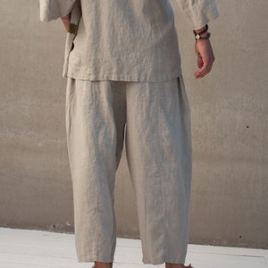Baggy linen trousers