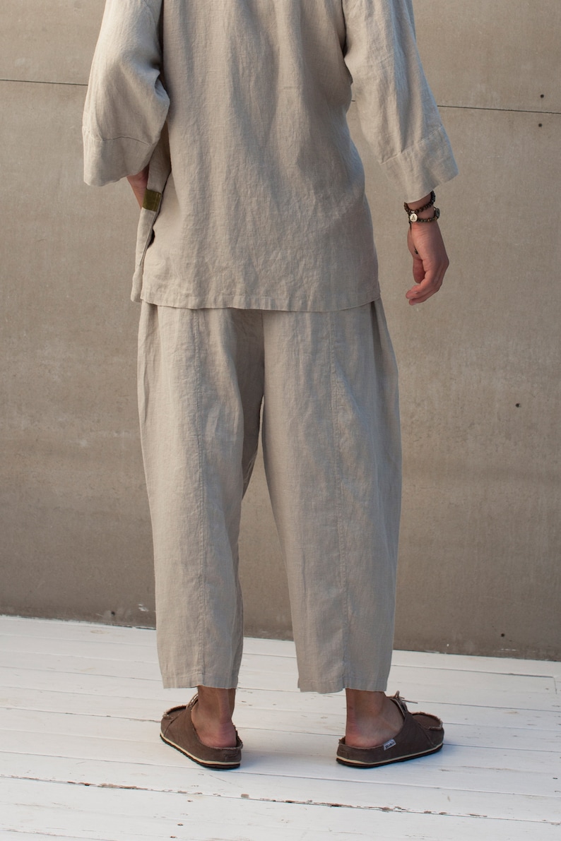 Baggy linen pants