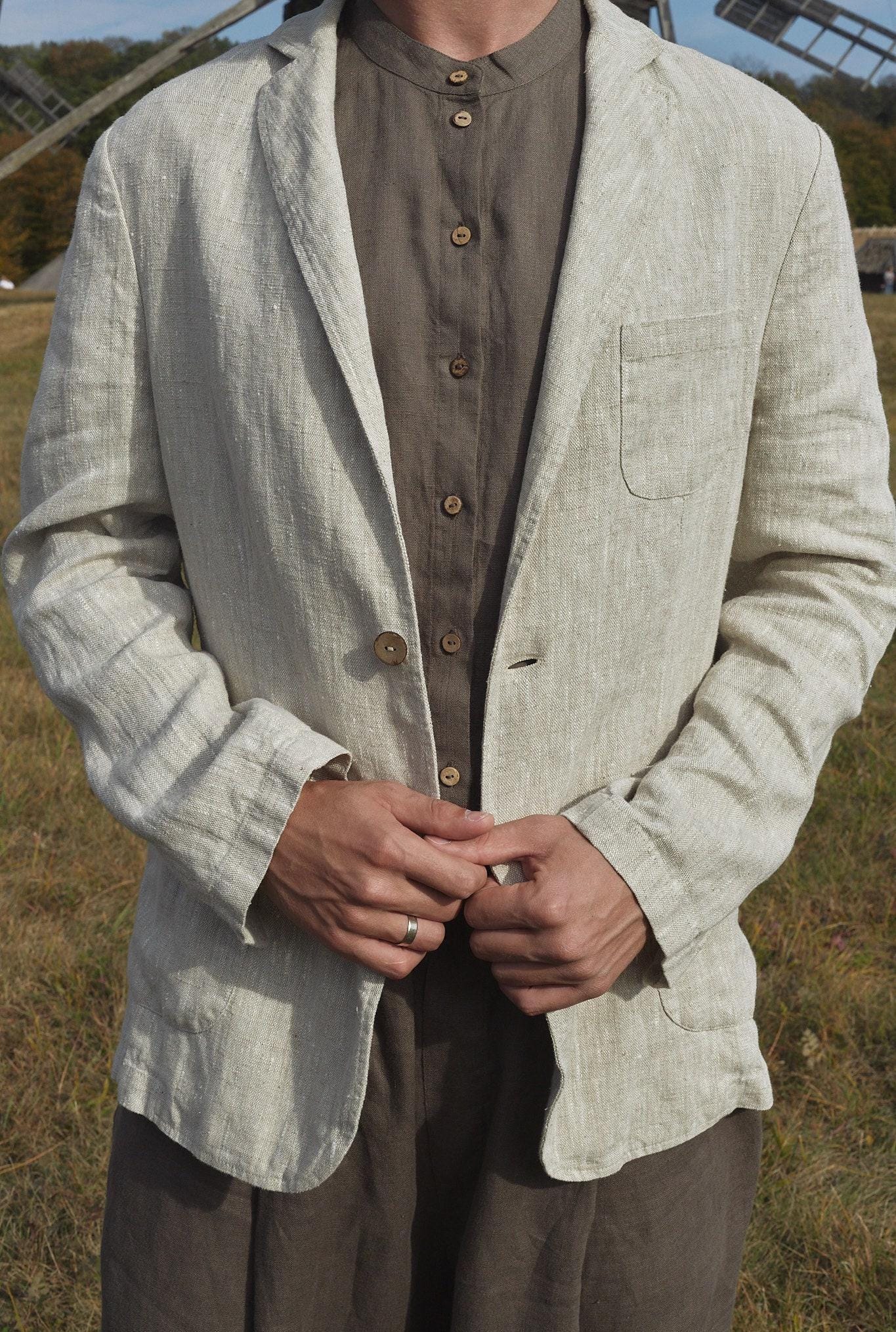 LOTUS Slim Fit Linen Blazer, Mens 100 Linen Suit Jacket Etsy — free download
