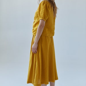 Linen Skirt With Pockets CALENDULA. Linen Midi Skirt. Long Skirt. Summer Skirt image 3