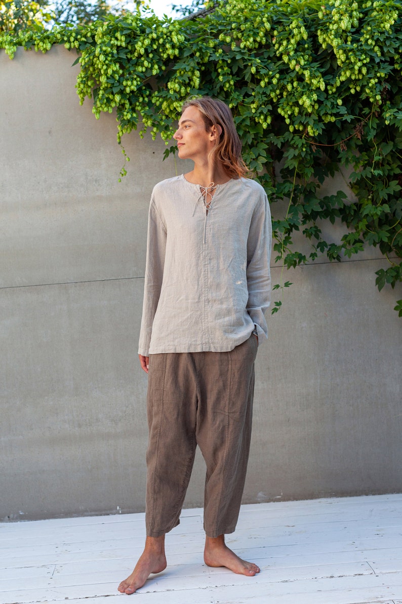 Baggy linen pants