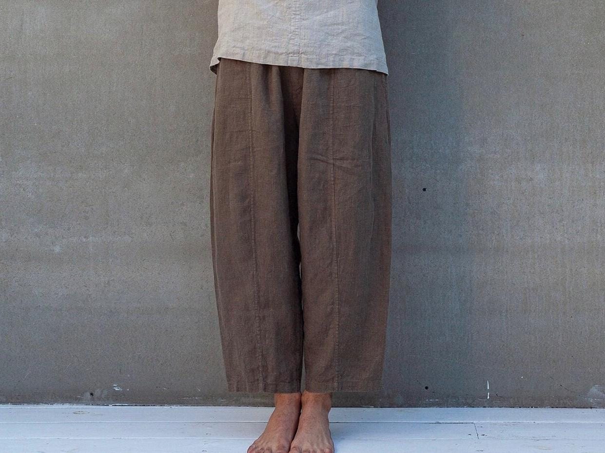 COCOS Women’s Heavyweight Linen Pants. Relaxed Fit Trousers