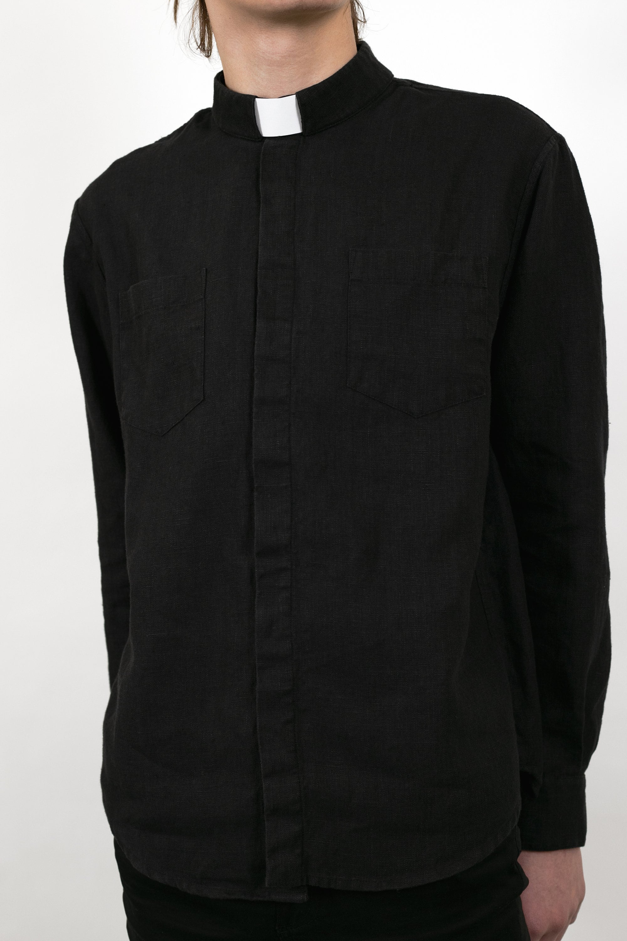 100 Linen Clergy Shirt Custom Made Clerical Shirt Etsy