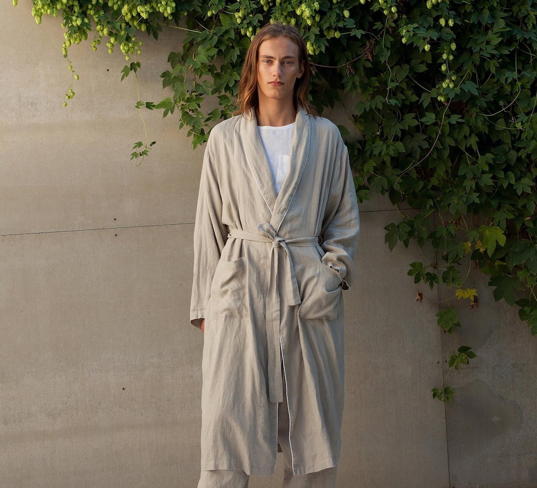 Concept Light Robe DANDELION Linen Robe: Lightweight Breathable Lounge Wear - Etsy