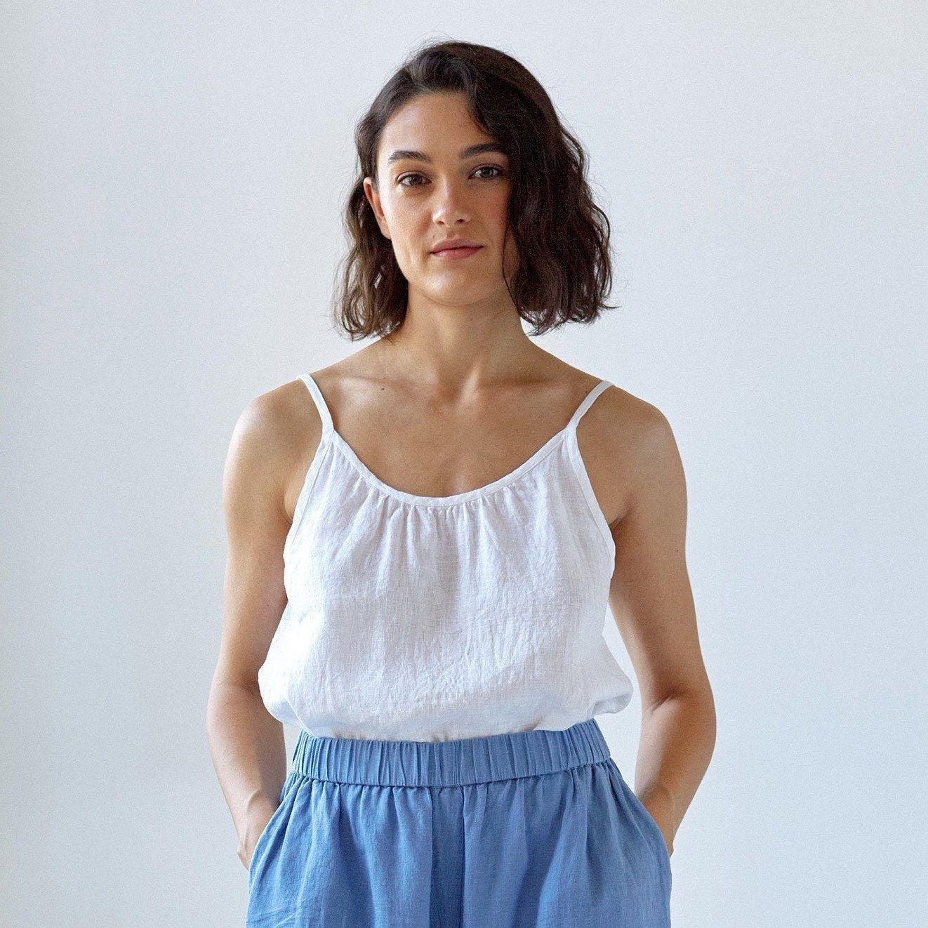Linen Camisole TAPURA, Natural 100% Linen Tank Top for Women. Linen Clothing