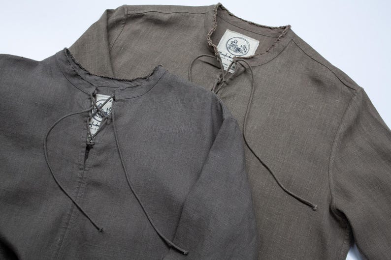 Men's Summer Linen Shirt COLLOMIA. Medieval Style - Contemporary Fit image 3