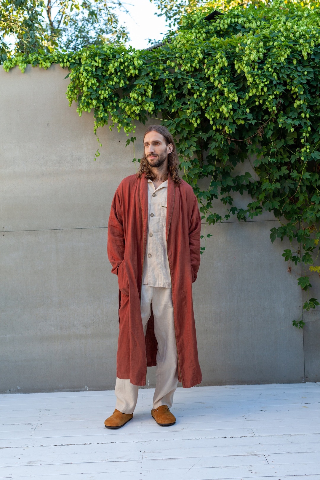 Men's Linen Robe DANDELION Linen Bathrobe Linen Etsy