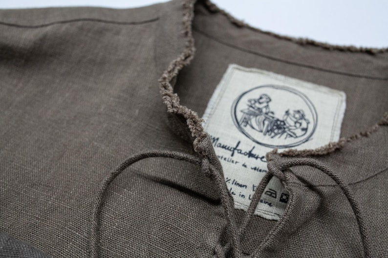 Men's Heavyweight Linen Shirt COLLOMIA. Medieval Inspired Tunicshirt