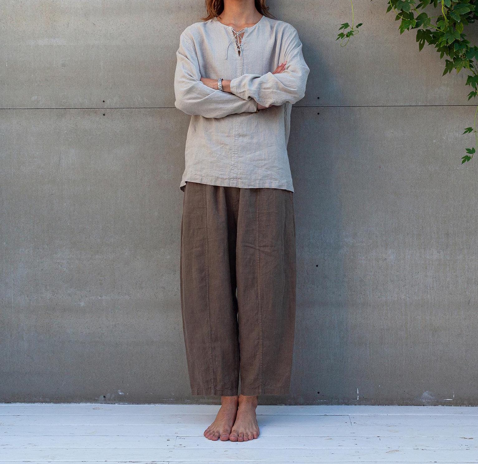 Pantaloni Bryn Walker 100% Lino, Modello A Palloncino, Vita Alta, Taglia 3X, Neri - Foto 4