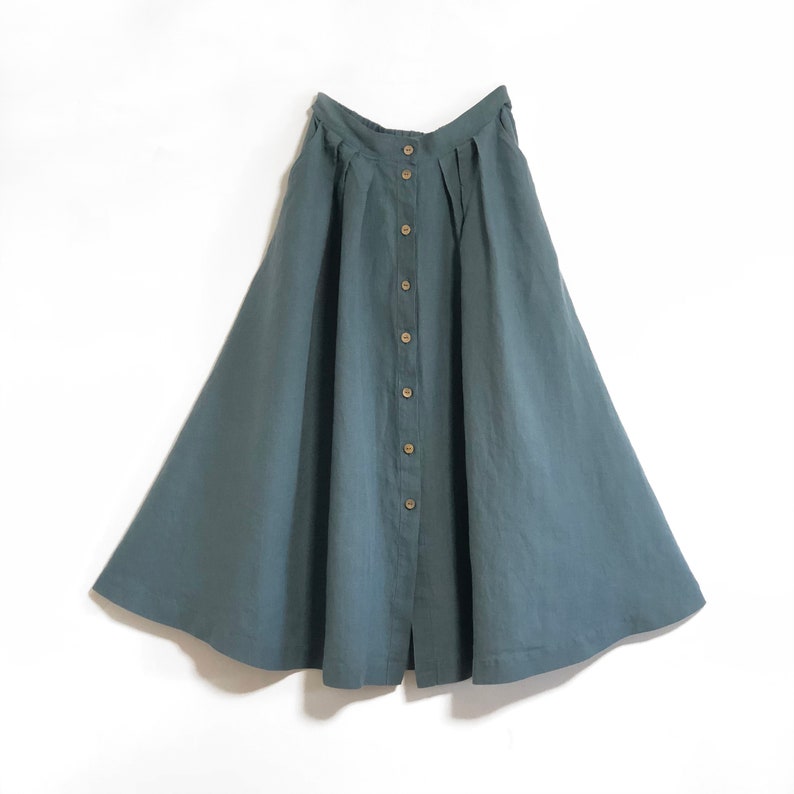 Linen Skirt With Pockets CALENDULA. Linen Midi Skirt. Long Skirt. Summer Skirt image 4