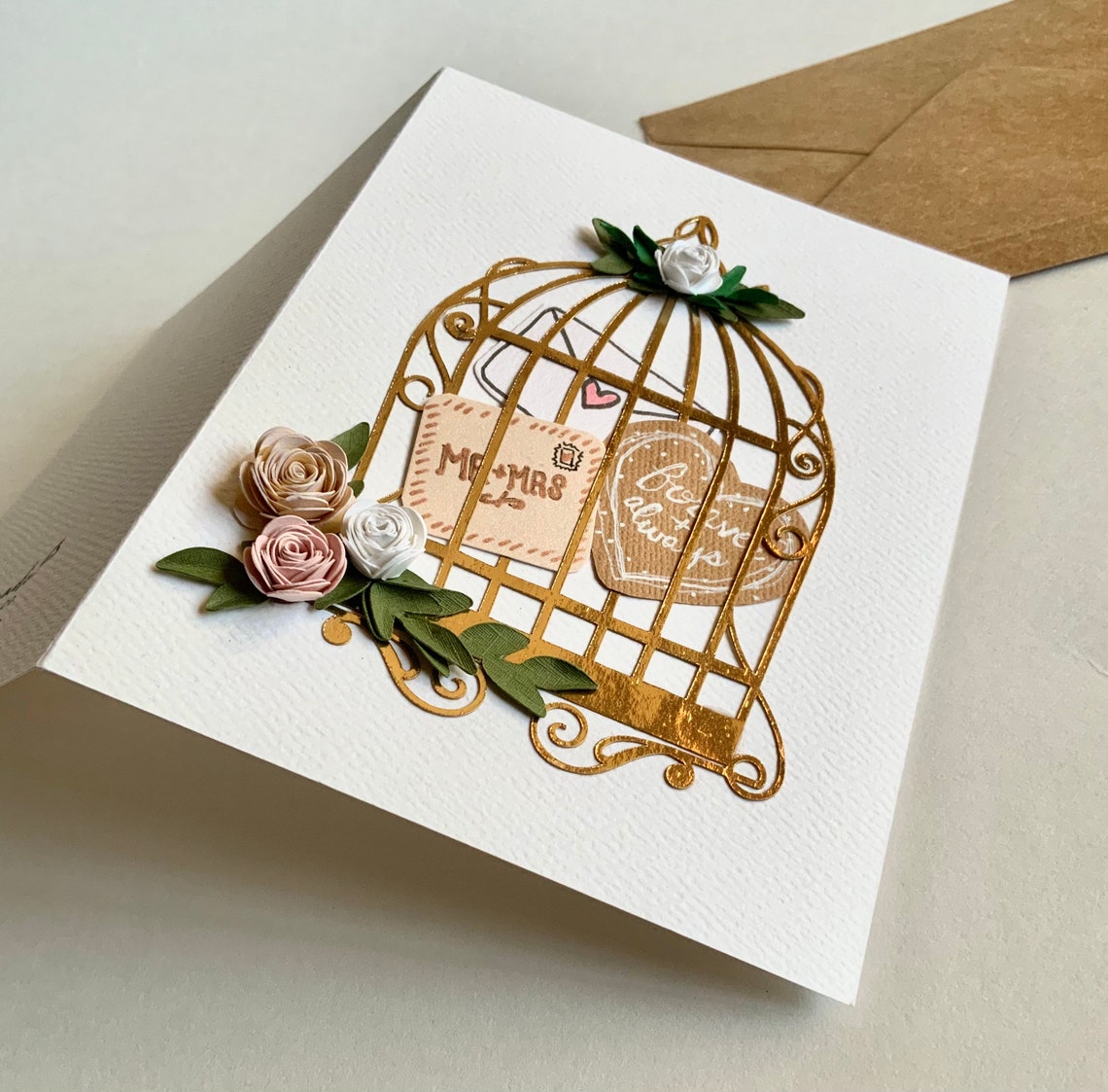 Wedding Wishes Greeting Card Handmade Card Etsy